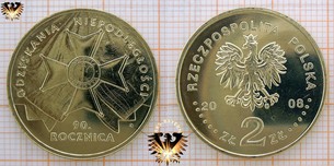 Münze: 2 Złote, Polen, 2008, Odzyskania Niepodleglosci, 90. Rocznica, Polonia Restituta