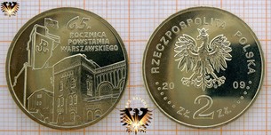 Münze: 2 Złote, Polen, 2009, 65. Rocznica Powstania Warszawskiego - 65. Jahrestag des Warschauer Aufstands