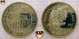 Münze: 2 Złote, Polen, 2009, 90. Rocznica Utworzenia Najwyzszej Izby Kontroli