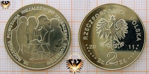 Münze: 2 Złote, Polen, 2011, 30. rocznica powstania NZS