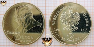 Münze: 2 Złote, Polen, 2011, Czesław Miłosz 1911 - 2004 