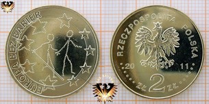 Münze: 2 Złote, Polen, 2011, Europa ohne Grenzen - Europa bez barier - Gedenkmünze mit Blisterkarte