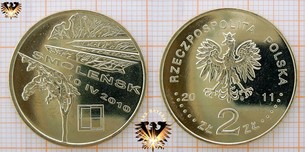 Münze: 2 Złote, Polen, 2011, Smolensk, die Erinnerung an die Opfer, 10. April 2010