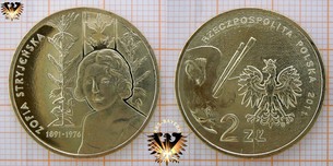 Münze: 2 Złote, Polen, 2011, Zofia Stryjeńska 1891 - 1976, Nordisches Gold - Mit Blisterkarte zur Sondermünze