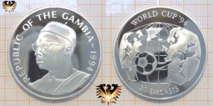 20 Dalasis, Gambia 94, World Cup´94, Silbermünze,  Vorschaubild