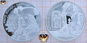 20 Euro, Münze Österreich, 2002, Prinz Eugen von Savoyen, Barock