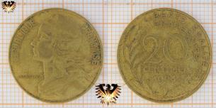 20 Centimes, 1963, Frankreich, Münze, Geld, V. Republik