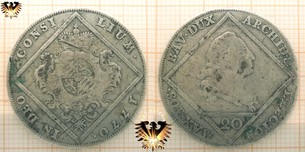 Bayern 20 Kreuzer, Münze 1770, MAX IOS BAV DUX CONSILIUM