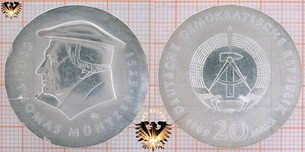 20 Mark, DDR, 1989, Thomas Müntzer, 1489  Vorschaubild