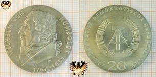 20 Mark, DDR, 1967, Wilhelm von Humboldt,  Vorschaubild