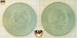 20 Mark, DDR, 1972, Wilhelm Pieck, 1876-1960   Vorschaubild