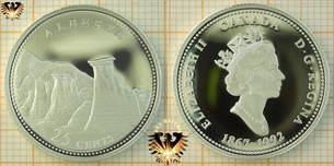 25 Cents, Canada, 1992, Alberta Quarter, 1867-1992, Serie: 125th Confederacy