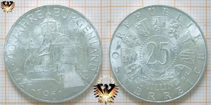 25 Schilling, 1961, 40 Jahre Burgenland, 1921-1961, Gedenkmünze