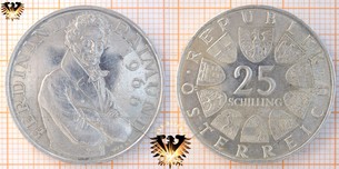 25 Schilling, 1966, Ferdinand Raimund, Österreich, Silber Gedenkmünze
