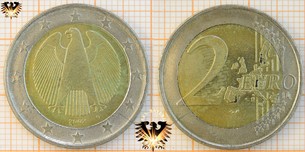 2 €, BRD,  2002 D, nominal Deutschland