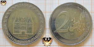 2 €, BRD, 2006, Gedenkmünze Bundesländer, Schleswig  Vorschaubild