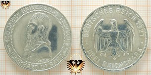 Drei Reichsmark Münze 1927 F, 450 Jahre  Vorschaubild