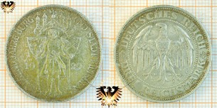 DREI Reichsmark Münze, 1929 E, Tausend Jahre Meissen