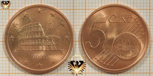 5 Euro-Cent, Italien, 2002,  Vorschaubild