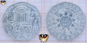 5 Euro, Österreich, 2002, 250 Jahre Tiergarten Schönbrunn