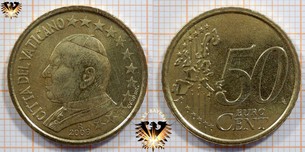 50 Euro-Cent Münze nominal, Vatikan, 2003, Papst  Vorschaubild