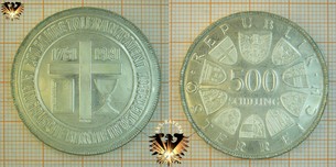 500 Schilling, 1981, 200 Jahre Toleranzpatent, Münze  Vorschaubild