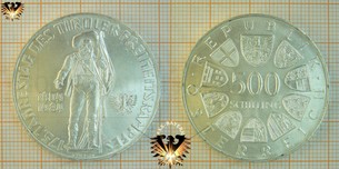 500 Schilling, 1984, 175 Jahre Tiroler Freiheitskampf, Gedenkmünze Österreich