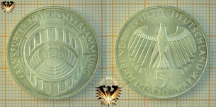 5 DM BRD 1973 G, Frankfurter Nationalversammlung 1848 Gedenkmünze