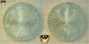 5 DM BRD 1978 F, Balthasar Neumann 1687-1753, Gedenkmünze Silber