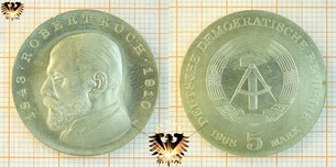 5 Mark, DDR, 1968, Dr. Robert Koch,  Vorschaubild