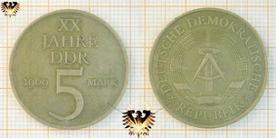 5 Mark, DDR, 1969, XX Jahre  Vorschaubild