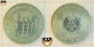 5 Mark, DDR, 1975, Internationales Jahr der Frau