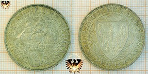 5 Reichsmark, 1927 A, Hundert Jahre Bremerhaven