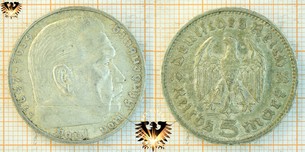 5 Reichsmark, 1935, Paul von Hindenburg - Reichsmünze