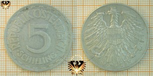 5 Schilling, 1952, nominal, 1952 bis 1957