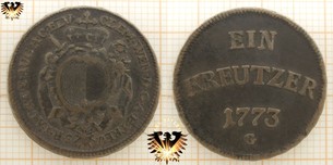 Augsburg Münze, Ein Kreutzer 1773 G - clem wen aug