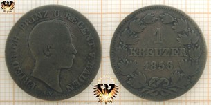 Baden 1 Kreuzer 1856 - Friedrich Prinz u. Regent v. Baden