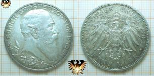 5 Mark 1902 G, Gedenkmünze, 50 Jahre Regentschaft, Grosherzog Friedrich Baden  
