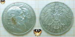 5 Mark Baden 1906 G, Kaiserreich Silbermünze, Goldene Hochzeit Friedrich und Luise  