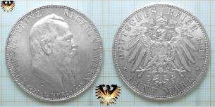 Prinz Regent Luitpold, 5 Mark Bayern, Deutsches Reich Münze, 1911 D  