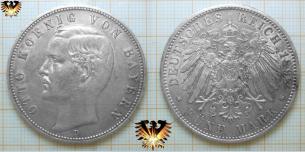 Bayern, 5 Reichmark, Silbermünze, Koenig Otto  