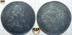 Bayern 1 Taler Maximilian III, Patrona Bavariae, 1754-1759