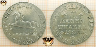 Braunschweig Wolfenbüttel, Münze zu VI einen Thaler 1804