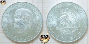 Diez Pesos Silbermünze Hidalgo 1956  Vorschaubild