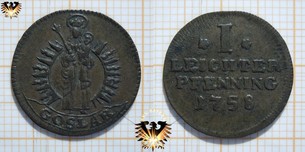 Goslar, I leichter Pfennig 1758 Münze