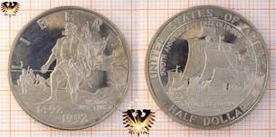 Half Dollar, USA, 1992, Columbus Discovery, 1492, 1992