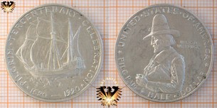 Half Dollar, USA, 1920, Pilgrim tercentenary - ohne Jahreszahl auf der Bildseite