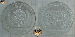 Mexiko $ 10000, 1992 - 5 Onzas de Plata Ley Silbermünze