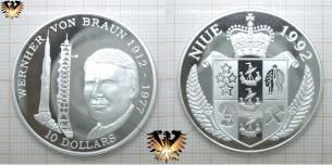 10 Dollars, Wernher von Braun, 925, Silber,  Vorschaubild