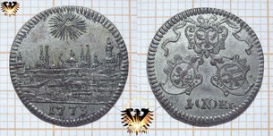 Nürnberg freie Stadt 1773, 1(N)Kr. Kreuzer 4 Pfennig Münze